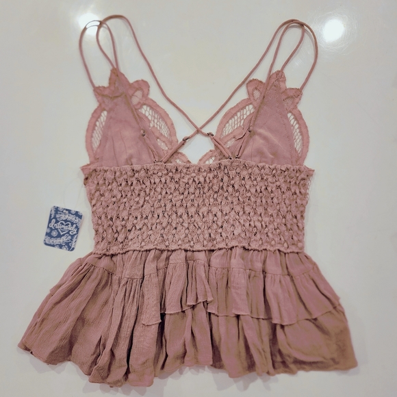 Sale! Free People Adella Cami Top Dusty Mauve Small - Picture 5 of 8